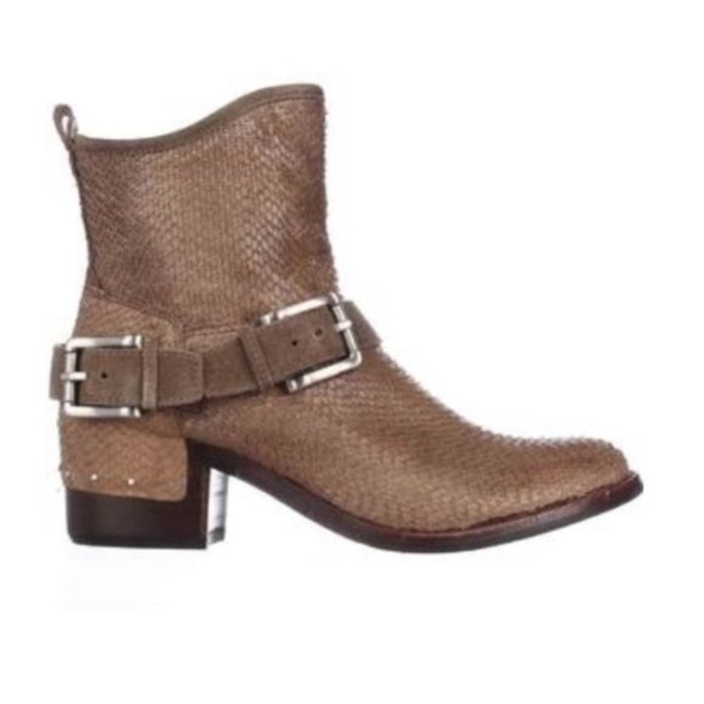 Donald J Pliner Wade Western Snakeskin Tan Ankle Boots size 6.5